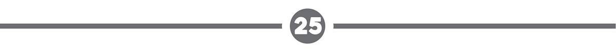 A banner with 25 in a circle in the middle.