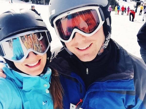 boy and girl with snow gear on
