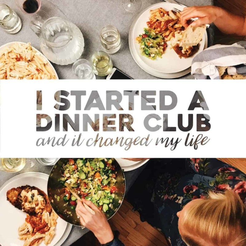 Photo of friends around a table for dinner club.