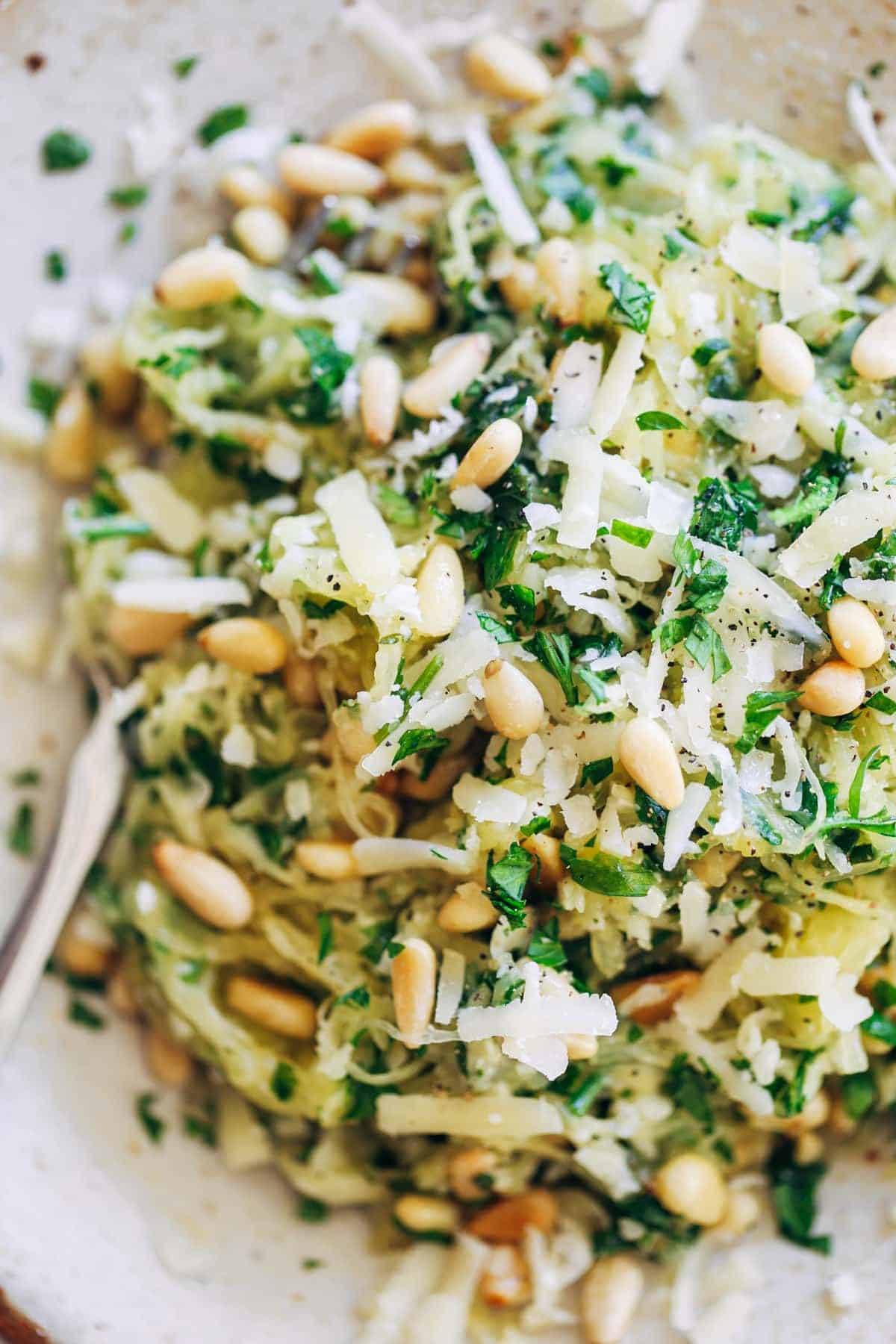 Garlic Spaghetti Squash with Herbs.